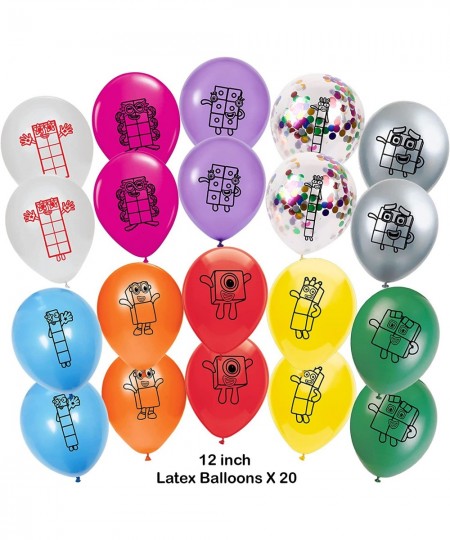 Numberblocks Theme Plate Cup Spoon Fork Knife Balloons Set Decoration Numberblocks Theme Tableware Happy Birthday Party Suppl...