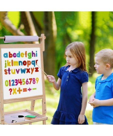 Deluxe Standing Art Easel for Kids - Toddler Drawing Chalkboard Magnetic Whiteboard Dry Erase Board Paper Roll and Accessorie...