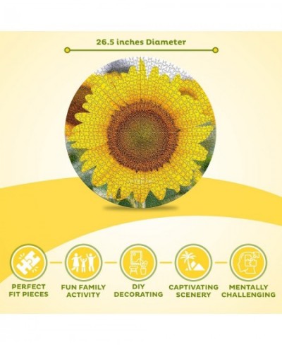 Sunflower Puzzle - Round Puzzles for Adults 1000 Piece Puzzle for Adults Flower Puzzle Round Puzzle Circle Puzzle Difficult P...