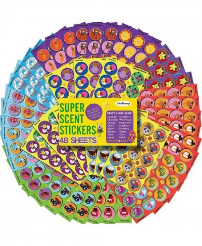 Scratch and Sniff Stickers 48 Sheets with 16 Scents Smelly Stickers for Kids & Teachers Variety Packs Super Scented Reward St...