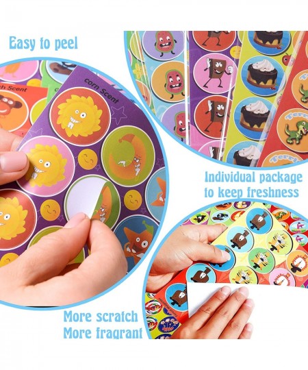 Scratch and Sniff Stickers 48 Sheets with 16 Scents Smelly Stickers for Kids & Teachers Variety Packs Super Scented Reward St...