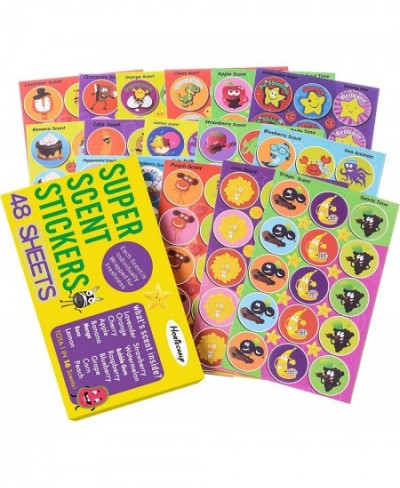 Scratch and Sniff Stickers 48 Sheets with 16 Scents Smelly Stickers for Kids & Teachers Variety Packs Super Scented Reward St...