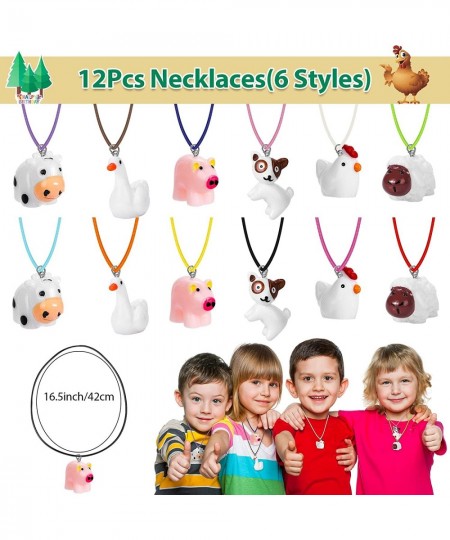 72Pcs Farm Party Favors Bags Farm Birthday Party Supplies for Kid Felt Mask Make Your Own Sticker Necklace Keychain Tattoo St...