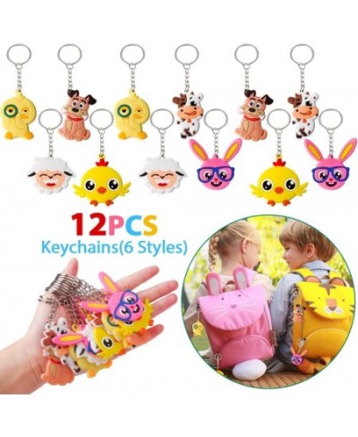 72Pcs Farm Party Favors Bags Farm Birthday Party Supplies for Kid Felt Mask Make Your Own Sticker Necklace Keychain Tattoo St...