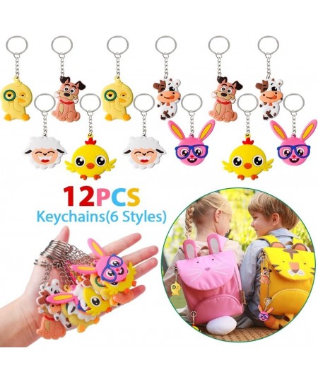 72Pcs Farm Party Favors Bags Farm Birthday Party Supplies for Kid Felt Mask Make Your Own Sticker Necklace Keychain Tattoo St...