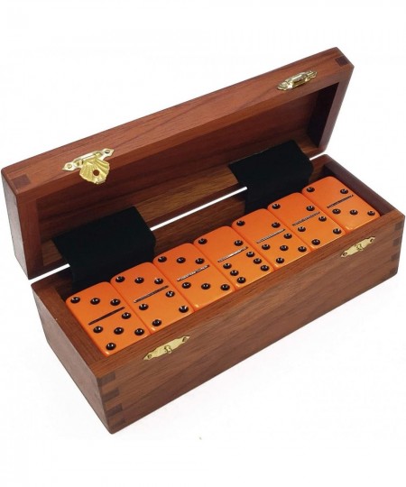 Marion Acrylic Domino Double 6 Orange Jumbo Tournament Professional Size in Sheesham Wood Box. $80.33 - Domino & Tile Games