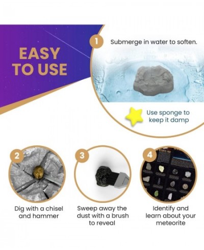 Meteorite Dig Kit - Educational Toys Excavate 6 Meteorite Specimen Campo Del Cielo Meteorite Stony Meteorite Fun Science Acti...