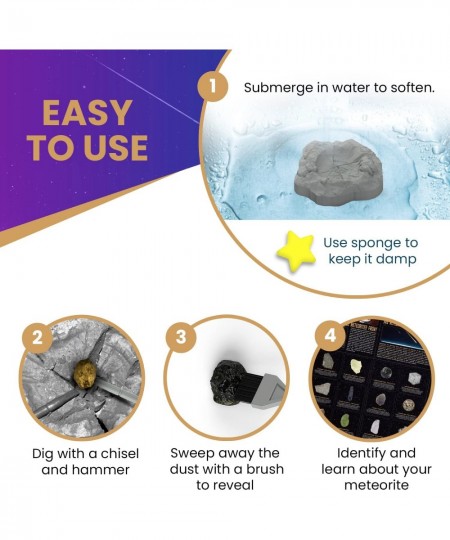 Meteorite Dig Kit - Educational Toys Excavate 6 Meteorite Specimen Campo Del Cielo Meteorite Stony Meteorite Fun Science Acti...