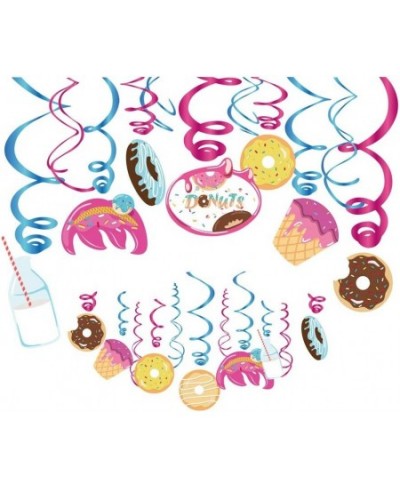 30Ct Donut Sprinkle Hanging Swirl Decorations Donut Time Party Supplies Donut Day Birthday Theme Decor for Boy Girl Baby Show...