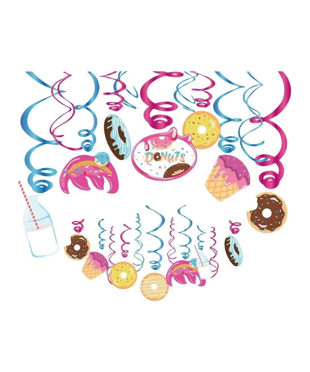 30Ct Donut Sprinkle Hanging Swirl Decorations Donut Time Party Supplies Donut Day Birthday Theme Decor for Boy Girl Baby Show...