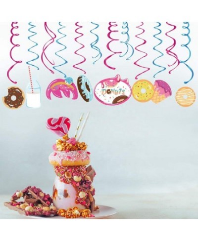 30Ct Donut Sprinkle Hanging Swirl Decorations Donut Time Party Supplies Donut Day Birthday Theme Decor for Boy Girl Baby Show...