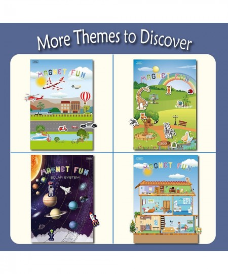 Magnetic Portable Playboard Cute Zoo Ainimal Magnets Create Scene for Todder Kids Perfect Preschool Learning Travel Toy (51 P...