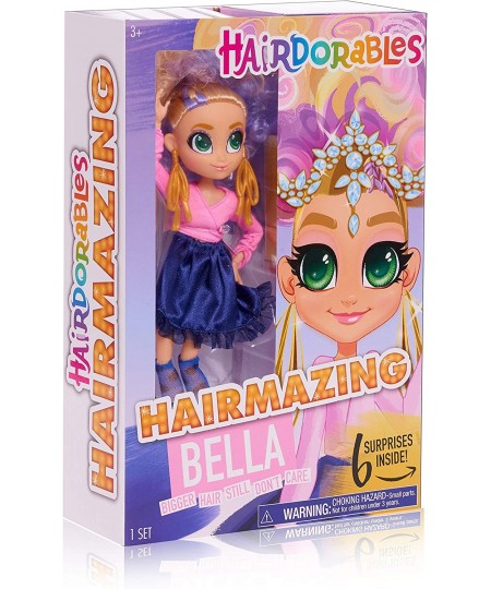 Hairdorables Hairmazing Bella Fashion Doll Blonde and Purple Curly Hair Pink Outfit Ballerina Dancer $32.20 - Dolls