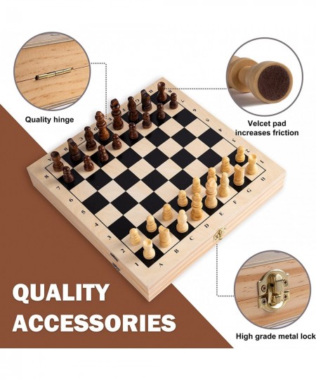 Fast Sling Puck Game 4 in 1 Portable Wooden Board Games Set for Adults and Kids Easter Basket Stuffer Idea Chess Checkers and...