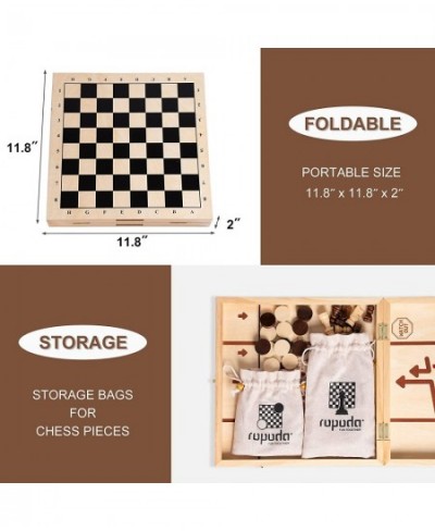 Fast Sling Puck Game 4 in 1 Portable Wooden Board Games Set for Adults and Kids Easter Basket Stuffer Idea Chess Checkers and...