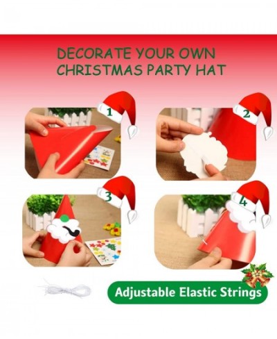 12 Pcs Christmas Hats for Kids Santa Arts and Crafts DIY Cone Hat Christmas Craft Kit Toddler Creative Christmas Activities $...