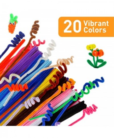 200 PCS Pipe Cleaners Craft Supplies Multi-Color Chenille Stems with 100 pcs Wiggle Eyes for Art and Craft Projects Creative ...