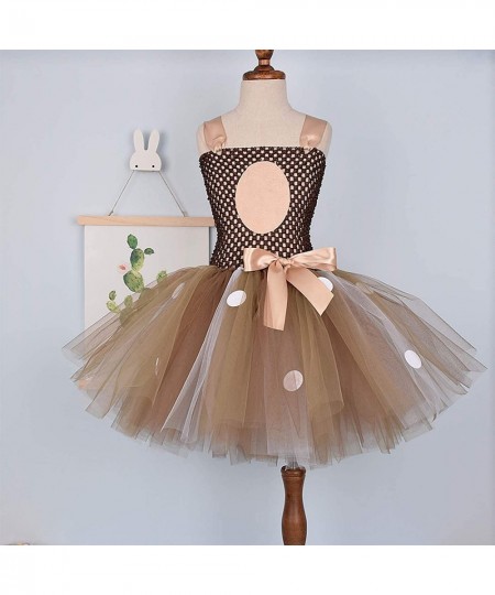 Girls Deer Costume for Halloween Christmas Cosplay Handmade Tutu Dress up with Reindeer Antlers Headband Photo Shoot $26.39 -...