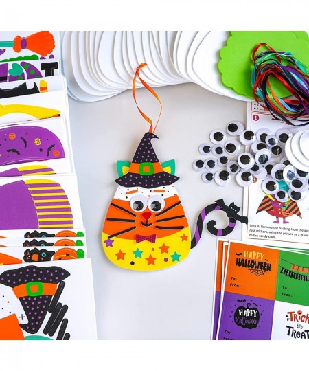 24 Sets Halloween Crafts Kits Fall Crafts DIY Halloween Ornaments Decorations Art Sets Pumpkin Monster Jack-o'-Lantern Foam S...