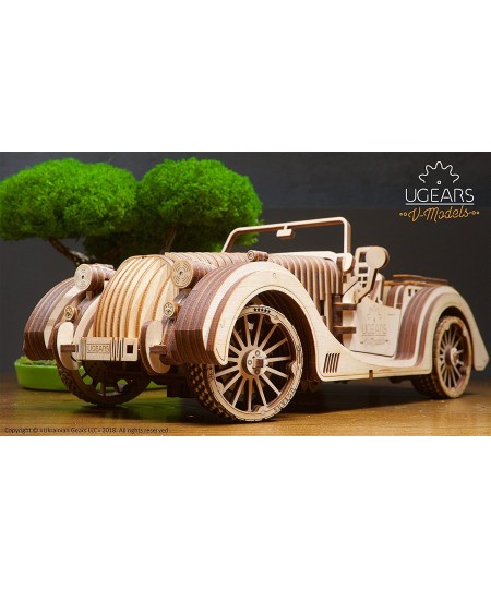 VM-01 Roadster Vehicle – 3D Wooden Art DYI – Fun Projects for Adults and Children – 3D Mechanical Working Model – Plywood Mat...