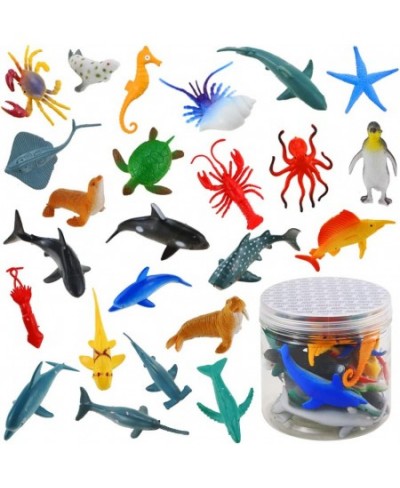 24 Pack Mini Ocean Sea Animal Model Toys Under The Sea Life Figure Bath Toy for Child (Shark Blue Whale Starfish Crab etc.) $...