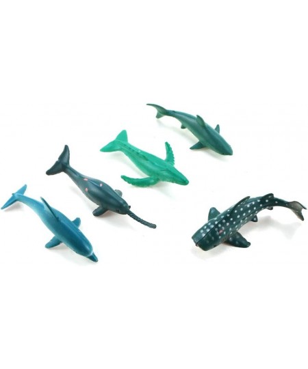 24 Pack Mini Ocean Sea Animal Model Toys Under The Sea Life Figure Bath Toy for Child (Shark Blue Whale Starfish Crab etc.) $...