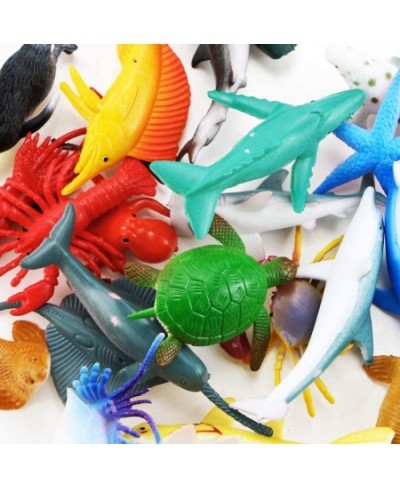 24 Pack Mini Ocean Sea Animal Model Toys Under The Sea Life Figure Bath Toy for Child (Shark Blue Whale Starfish Crab etc.) $...