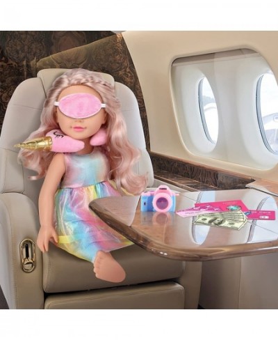 29PCS American 18 Inch Girl Doll Clothes and Accessories-Travel Play Set for Dolls American Doll Stuff with Clothes Luggage S...