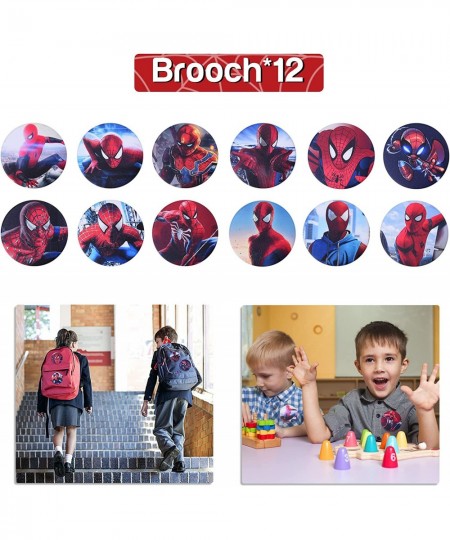 116 Spiderman Party Gifts Spiderman Birthday Party Gift Set Set Includes 12 Bracelets 12 Key chains 12 Brooches and 56 Sticke...