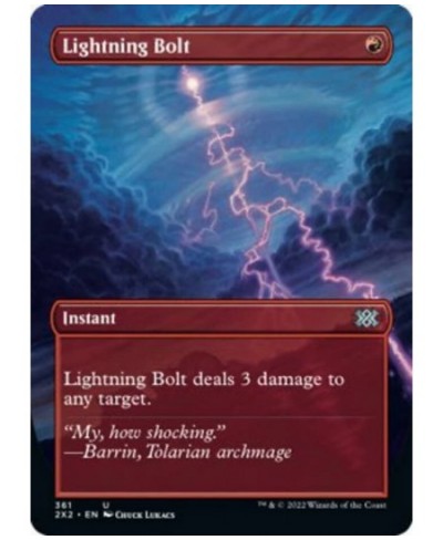 Magic: the Gathering - Lightning Bolt (361) - Borderless - Double Masters 2022 $13.78 - Trading Cards & Accessories