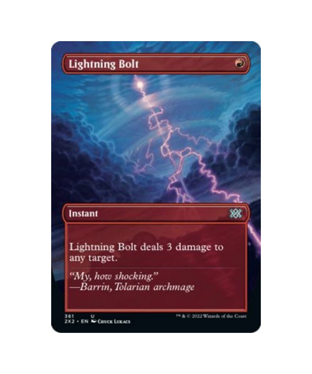 Magic: the Gathering - Lightning Bolt (361) - Borderless - Double Masters 2022 $13.78 - Trading Cards & Accessories