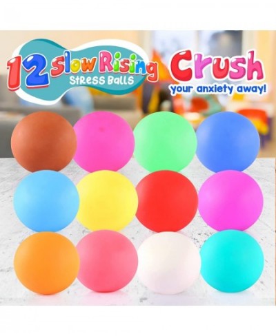 Squishy Stress Balls 12 Pack for Kids & Adults Super Soft Slow Rising Balls Squeeze Ball Stretchy Fidget Ball for Anxiety Str...