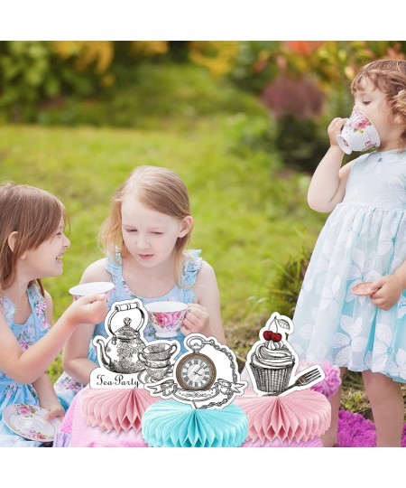 9 Pcs Floral Tea Party Centerpieces Teapot Honeycomb Centerpieces Tea Party Favors Tea Themed Kids' Party Centerpieces Tea Ta...