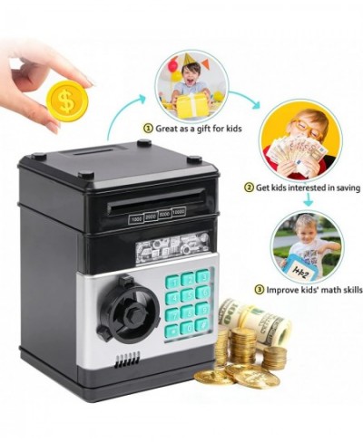 ATM Piggy Bank for Boys Girls Mini ATM Coin Bank Money Saving Box with Password Kids Safe Money Jar for Adults with Auto Grab...