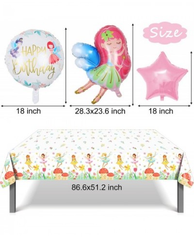 Fairy Birthday Party Decoration Fairy Party Favors Happy Birthday Banner Fairy Cake Topper Foil Balloons Tablecloth for Fairy...