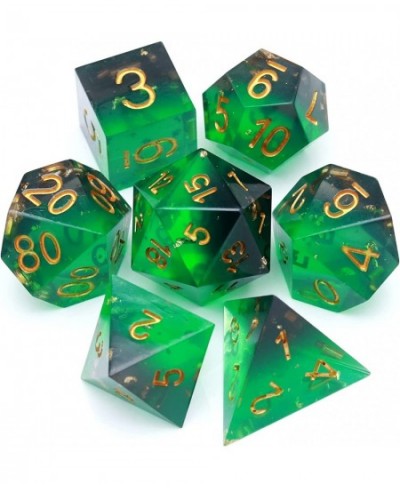 DND Dice Set Sharp Edge Resin Dice with Dice Case War Series Green Black D&D Dice for RPG Role Playing Games Dungeons and Dra...