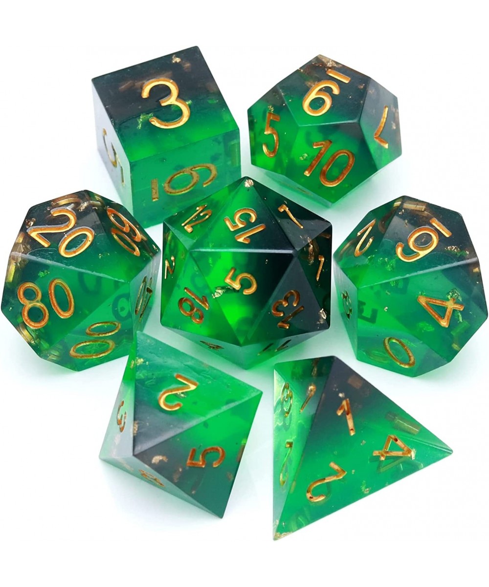 DND Dice Set Sharp Edge Resin Dice with Dice Case War Series Green Black D&D Dice for RPG Role Playing Games Dungeons and Dra...