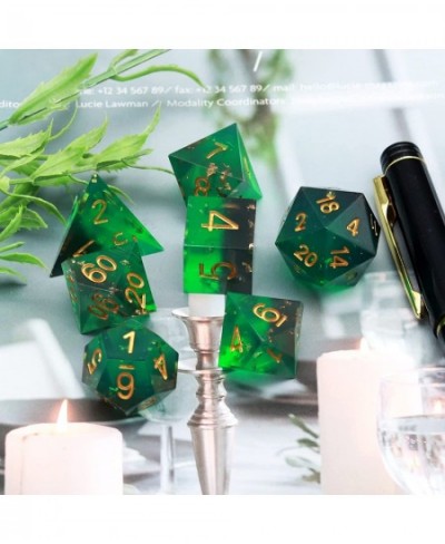 DND Dice Set Sharp Edge Resin Dice with Dice Case War Series Green Black D&D Dice for RPG Role Playing Games Dungeons and Dra...