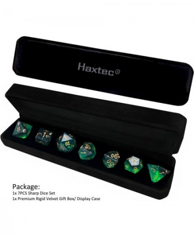 DND Dice Set Sharp Edge Resin Dice with Dice Case War Series Green Black D&D Dice for RPG Role Playing Games Dungeons and Dra...