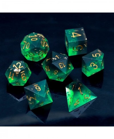 DND Dice Set Sharp Edge Resin Dice with Dice Case War Series Green Black D&D Dice for RPG Role Playing Games Dungeons and Dra...