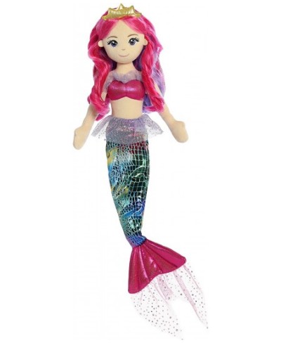 World Sea Sparkles Mermaid Plush Rainbow Fuchsia 18 inches $34.85 - Plush Figure Toys