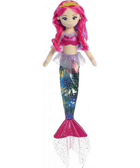 World Sea Sparkles Mermaid Plush Rainbow Fuchsia 18 inches $34.85 - Plush Figure Toys