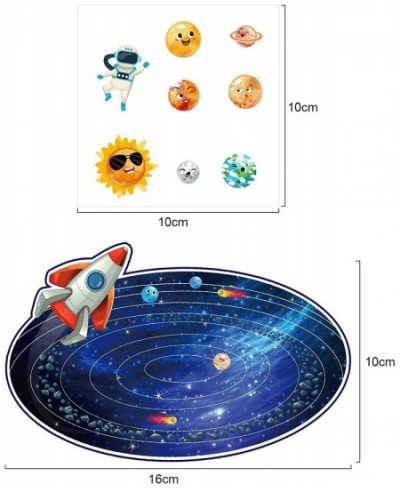 16 Sheets Outer Space Stickers for Kids Planet Solar System Stickers Outer Space Craft Kit Kids Educational and Learning Acti...