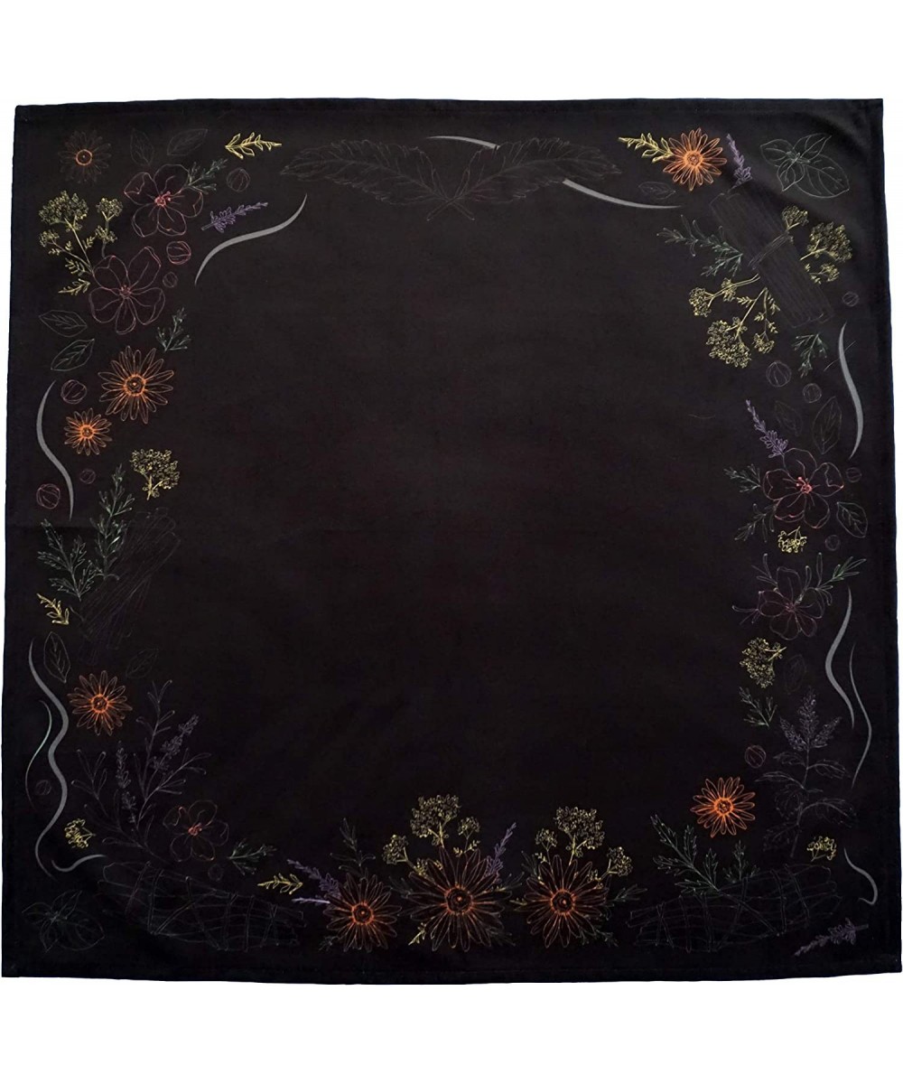 Kitchen Witch Herbology: Tarot Cloth for Any Tarot Cards 24 inches by 24 inches Large (Black) $44.11 - Fortune Telling Toys