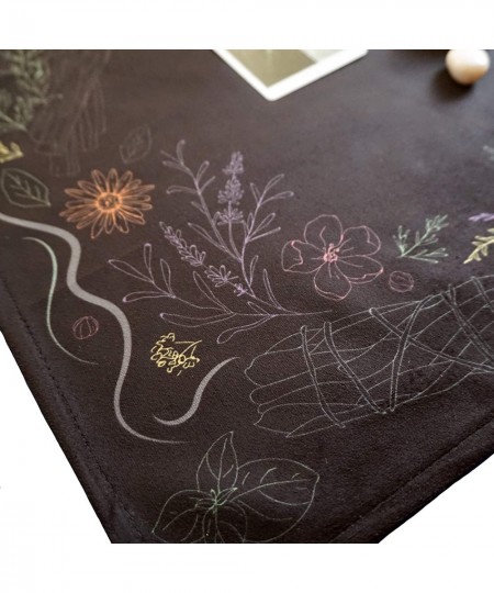 Kitchen Witch Herbology: Tarot Cloth for Any Tarot Cards 24 inches by 24 inches Large (Black) $44.11 - Fortune Telling Toys