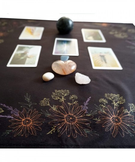 Kitchen Witch Herbology: Tarot Cloth for Any Tarot Cards 24 inches by 24 inches Large (Black) $44.11 - Fortune Telling Toys