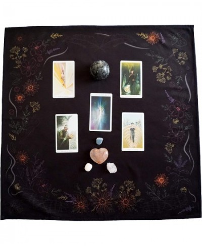 Kitchen Witch Herbology: Tarot Cloth for Any Tarot Cards 24 inches by 24 inches Large (Black) $44.11 - Fortune Telling Toys