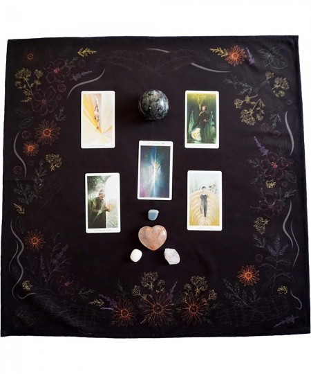 Kitchen Witch Herbology: Tarot Cloth for Any Tarot Cards 24 inches by 24 inches Large (Black) $44.11 - Fortune Telling Toys