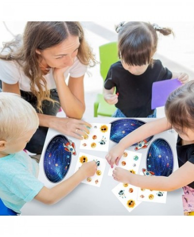 16 Sheets Outer Space Stickers for Kids Planet Solar System Stickers Outer Space Craft Kit Kids Educational and Learning Acti...