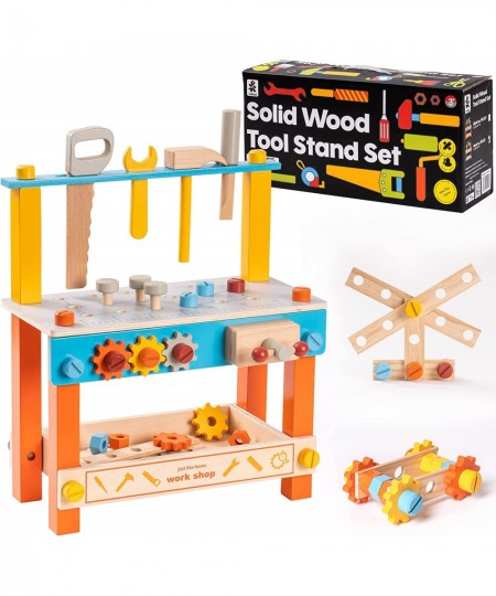 Toddler Tool Bench Kids Tool Set - Play Tools Wooden Toddler Toys Construction Toys Work Bench - Gift 3 4 5 Years Old Boys Gi...